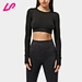 long sleeve crop top open back